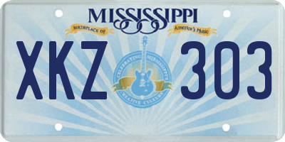 MS license plate XKZ303