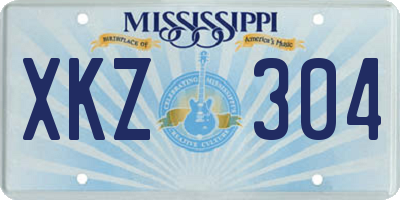 MS license plate XKZ304