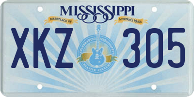 MS license plate XKZ305