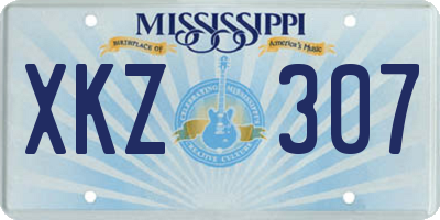 MS license plate XKZ307