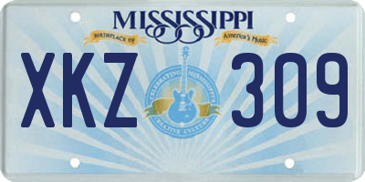 MS license plate XKZ309