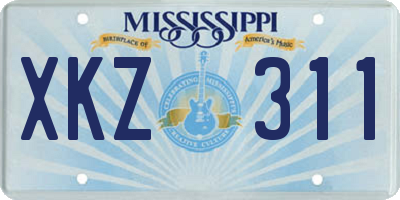 MS license plate XKZ311