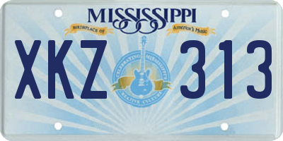 MS license plate XKZ313