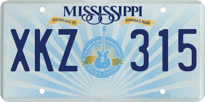 MS license plate XKZ315