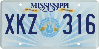 MS license plate XKZ316