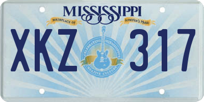 MS license plate XKZ317