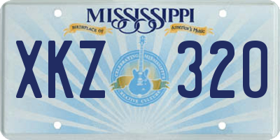 MS license plate XKZ320