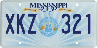 MS license plate XKZ321
