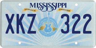 MS license plate XKZ322