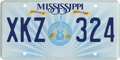 MS license plate XKZ324