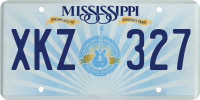MS license plate XKZ327