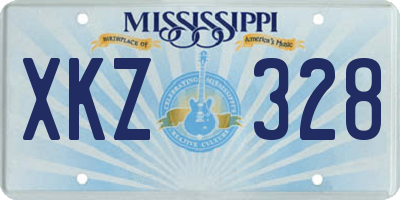 MS license plate XKZ328