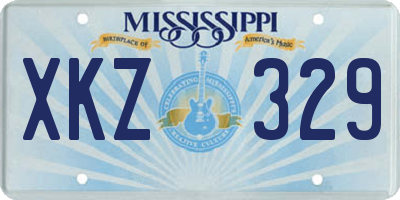 MS license plate XKZ329