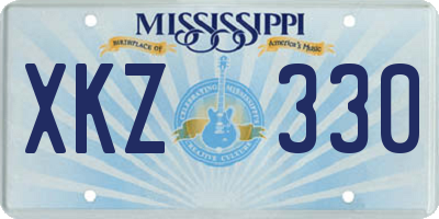 MS license plate XKZ330