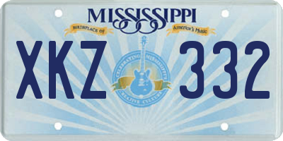 MS license plate XKZ332