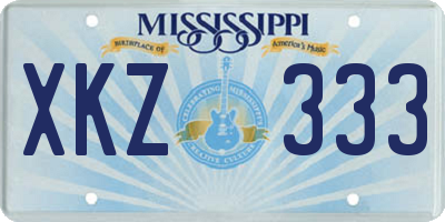 MS license plate XKZ333
