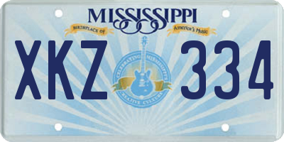 MS license plate XKZ334