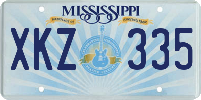 MS license plate XKZ335