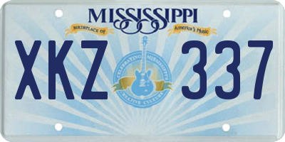MS license plate XKZ337