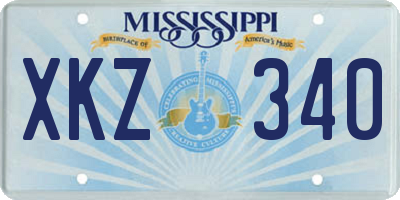MS license plate XKZ340