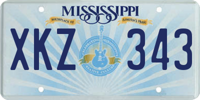 MS license plate XKZ343