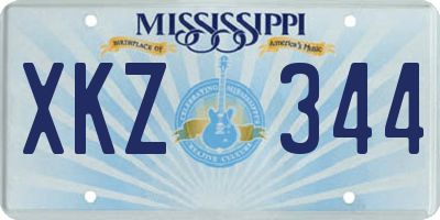 MS license plate XKZ344