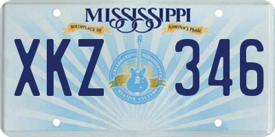 MS license plate XKZ346