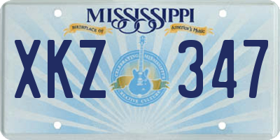 MS license plate XKZ347