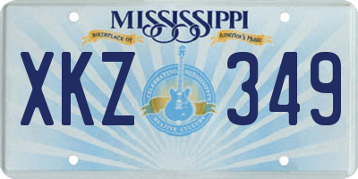 MS license plate XKZ349