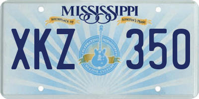 MS license plate XKZ350