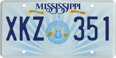 MS license plate XKZ351