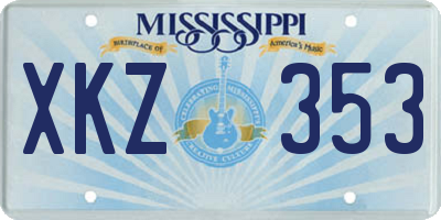 MS license plate XKZ353