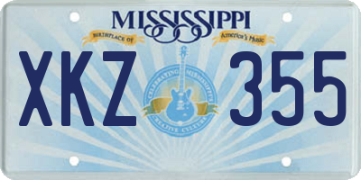 MS license plate XKZ355
