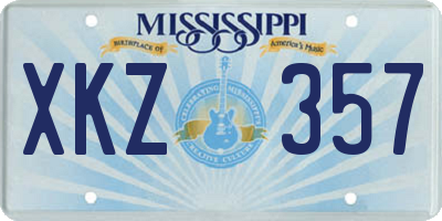 MS license plate XKZ357