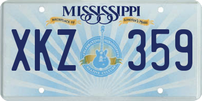 MS license plate XKZ359