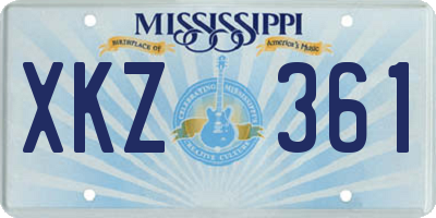 MS license plate XKZ361