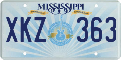 MS license plate XKZ363