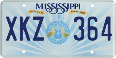 MS license plate XKZ364