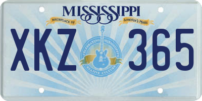 MS license plate XKZ365