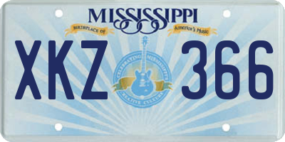 MS license plate XKZ366
