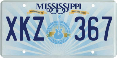 MS license plate XKZ367