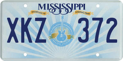 MS license plate XKZ372
