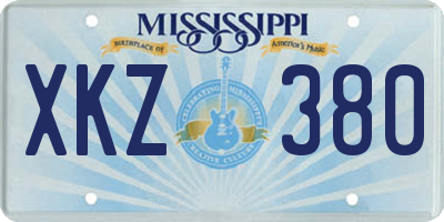 MS license plate XKZ380
