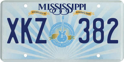 MS license plate XKZ382