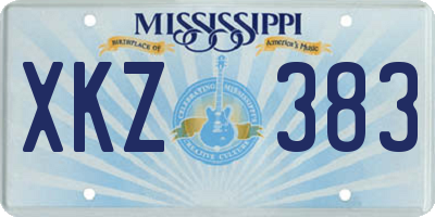 MS license plate XKZ383