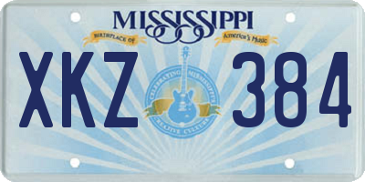 MS license plate XKZ384