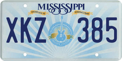 MS license plate XKZ385