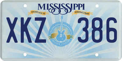 MS license plate XKZ386