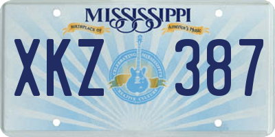 MS license plate XKZ387
