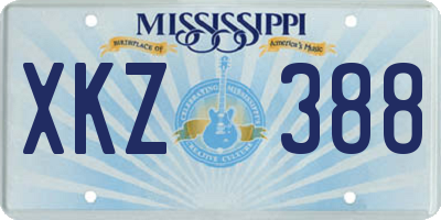 MS license plate XKZ388